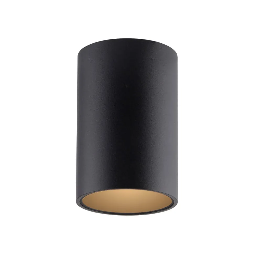 PURE LED-loftlampe til badeværelset Point, sort Ø 6 cm, metal, IP44