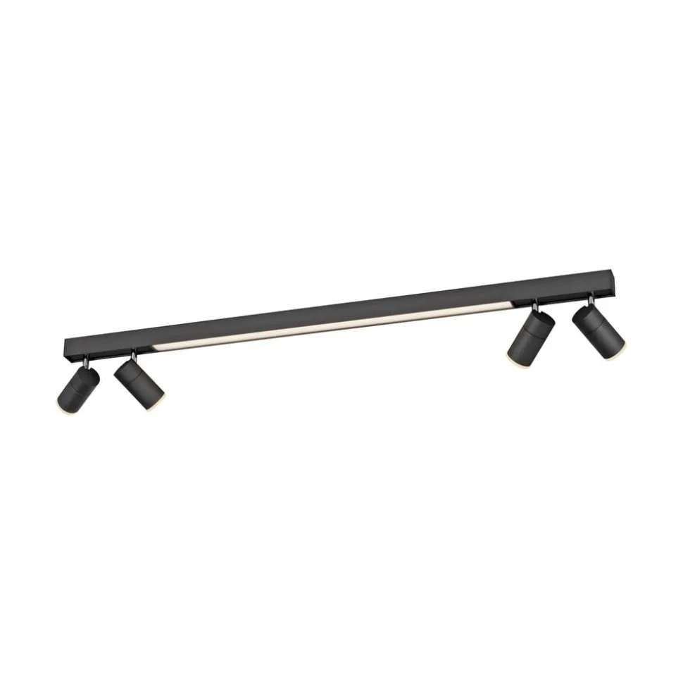 PURE LED-loftslampe Lines, 120 cm, antracit, fjernbetjening