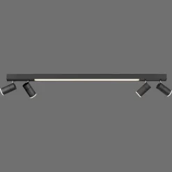 PURE LED-loftslampe Lines, 120 cm, antracit, fjernbetjening