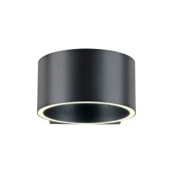 PURE LED-væglampe Clipse, grå, aluminium, Ø 15 cm