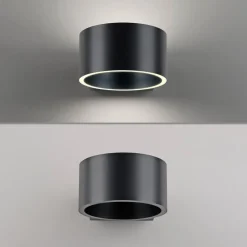 PURE LED-væglampe Clipse, grå, aluminium, Ø 15 cm