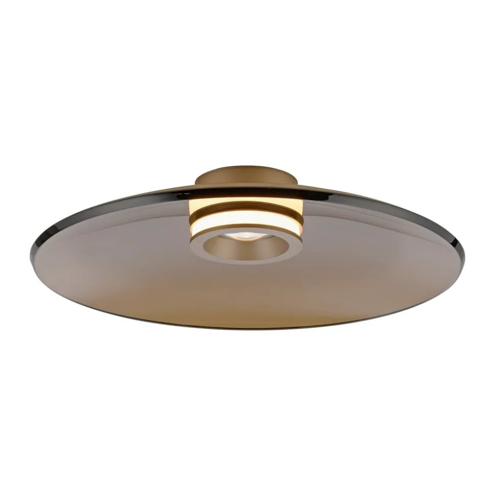 PURE loftlampe Moon, bronze, Ø 50 cm, glas/aluminium