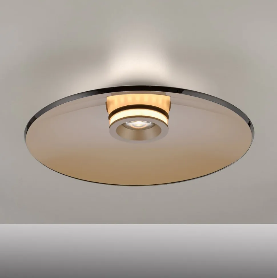 PURE loftlampe Moon, bronze, Ø 50 cm, glas/aluminium