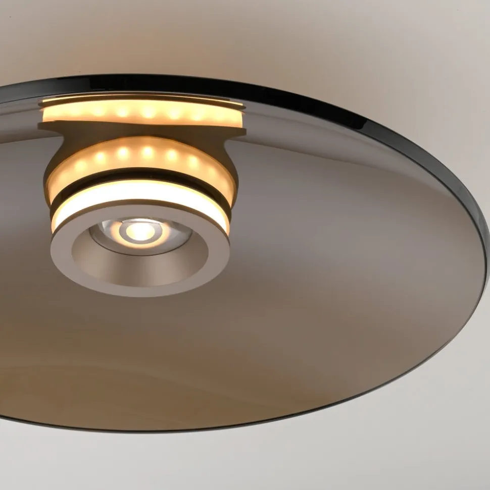 PURE loftlampe Moon, bronze, Ø 50 cm, glas/aluminium
