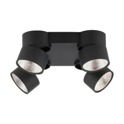 PURE Nola LED-loftlampe, 4 lyskilder, sort