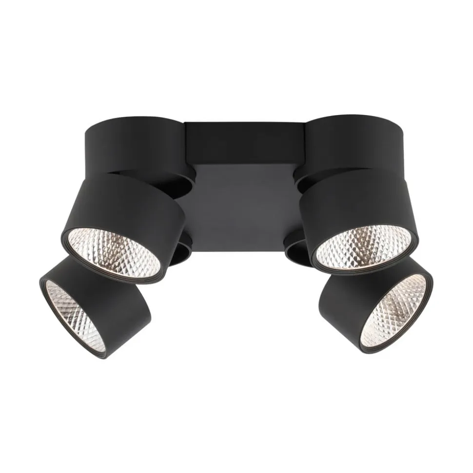 PURE Nola LED-loftlampe, 4 lyskilder, sort