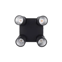 PURE Nola LED-loftlampe, 4 lyskilder, sort