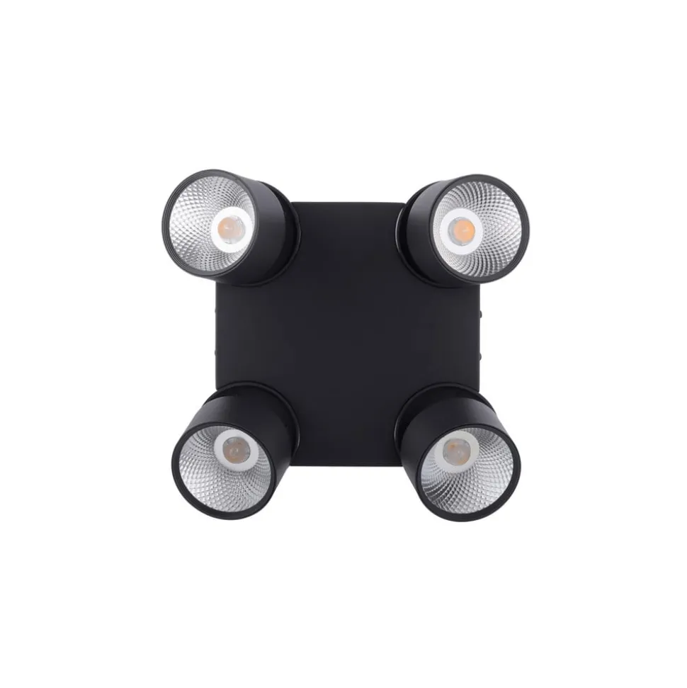 PURE Nola LED-loftlampe, 4 lyskilder, sort