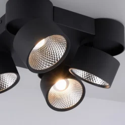 PURE Nola LED-loftlampe, 4 lyskilder, sort