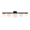 Puro loftlampe til bad, sort, 5 lyskilder, glas