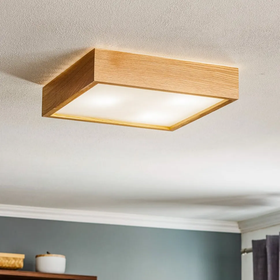 Quatro DR loftlampe med træramme, 38,5 cm