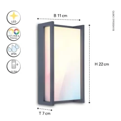 Qubo udendørs LED-væglampe, RGBW smart styring