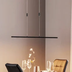 Quitani LED-pendel Tolu, sort, længde 118 cm