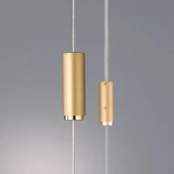 Quitani LED-pendellampe Tolu, længde 179 cm, messing