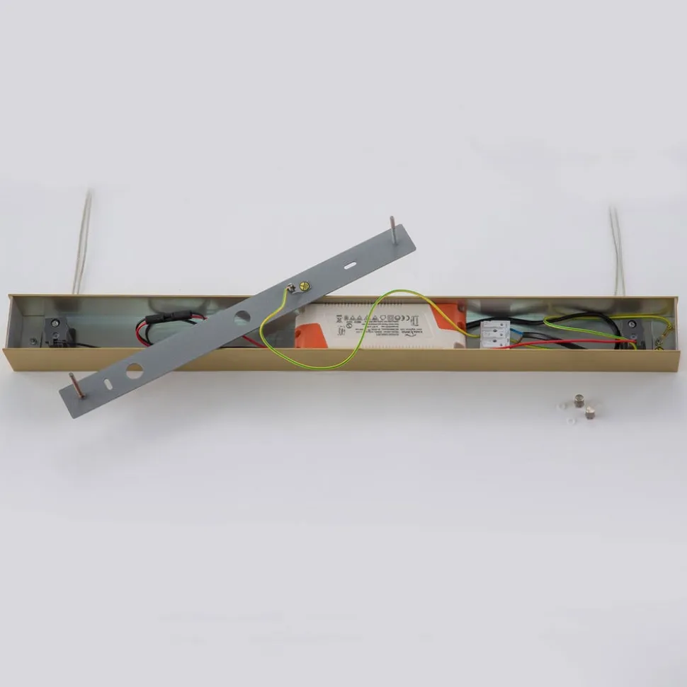 Quitani LED-pendellampe Tolu, længde 179 cm, messing
