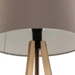 Quitani trebenet gulvlampe Jata, træ, filt, grå