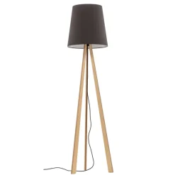 Quitani trebenet gulvlampe Jata, træ, chintz grafit