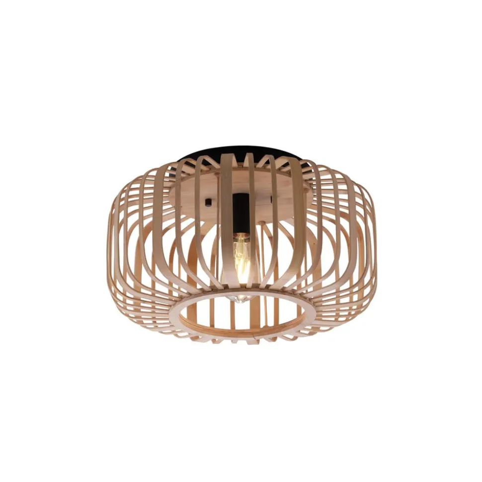 Racoon loftlampe af træ, tykke stivere, Ø 42cm