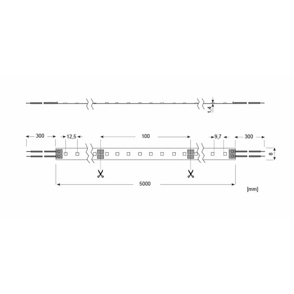 Radium Essence 1000 LED-strip, 5 m, 40W, 2.700K