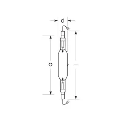 RADIUM Halogen-metaldamppære K12s 2150W HRI-TS N/L klar
