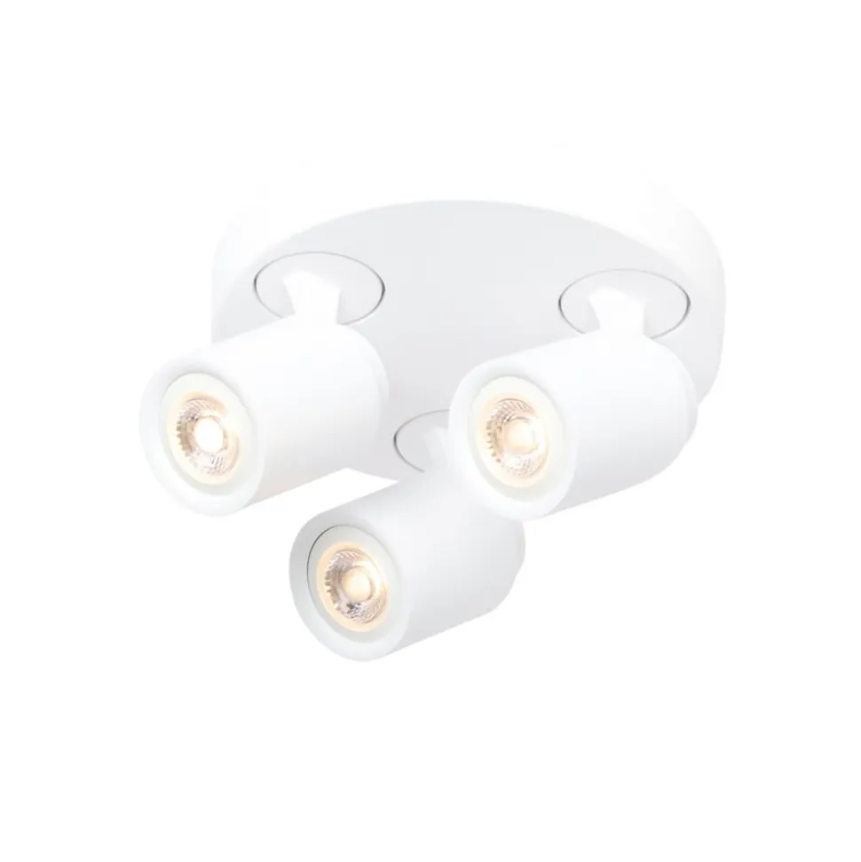 Razza loftspot, hvid, Ø 28,5 cm, 3-lys, metal