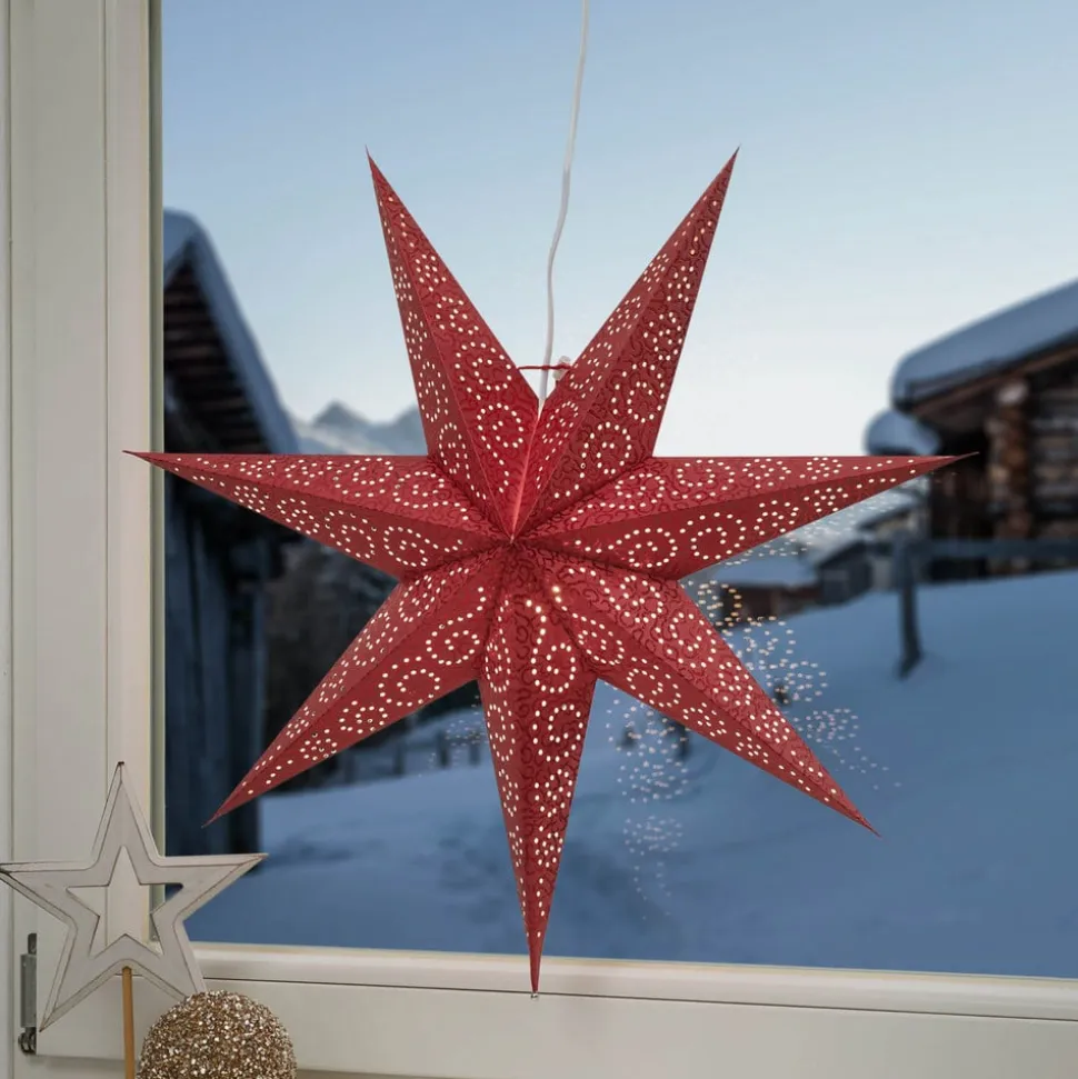 Rød papirstjerne "Antique"