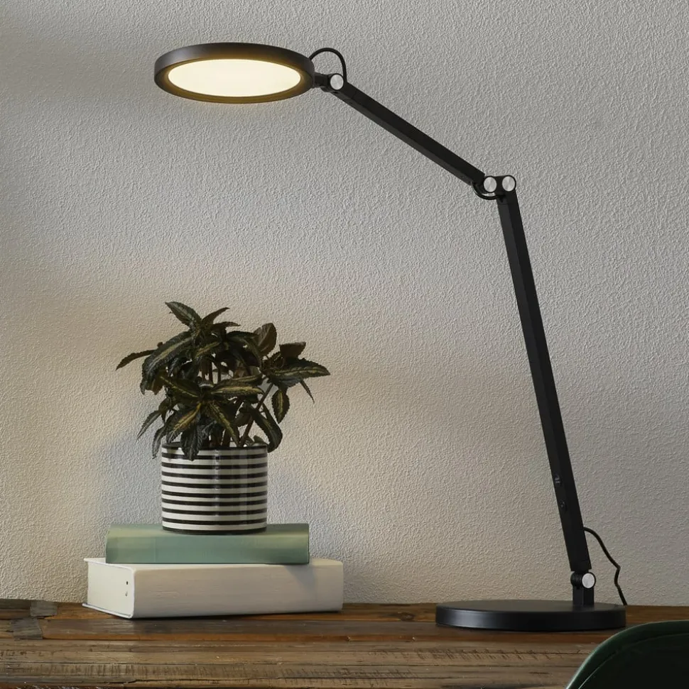 Regina LED-skrivebordslampe med dæmper, sort