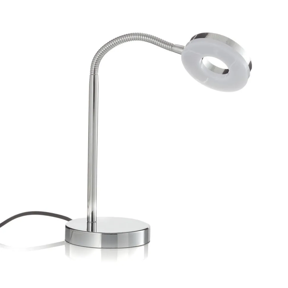 Rennes LED-bordlampe, kromfarvet, højde 40 cm