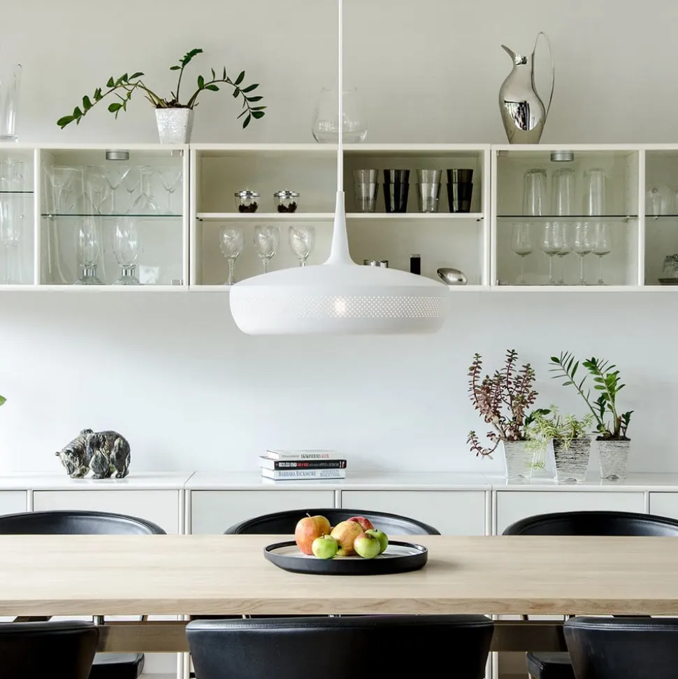 Retro pendellampe Clava Dine, hvid