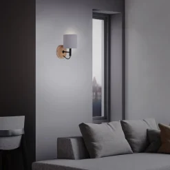 Rhon væglampe, tekstilskærm