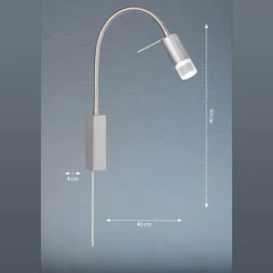 River LED-væglampe, flexarm, skærm med glas