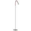 Rocco LED-gulvlampe, mat nikkel, rød flexarm