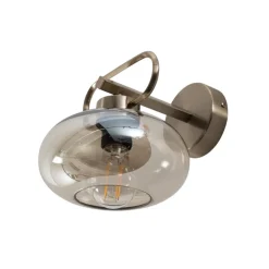 Rolan væglampe, messingfarvet, Ø 19 cm, højde 21 cm, glas