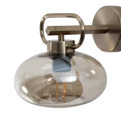 Rolan væglampe, messingfarvet, Ø 19 cm, højde 21 cm, glas