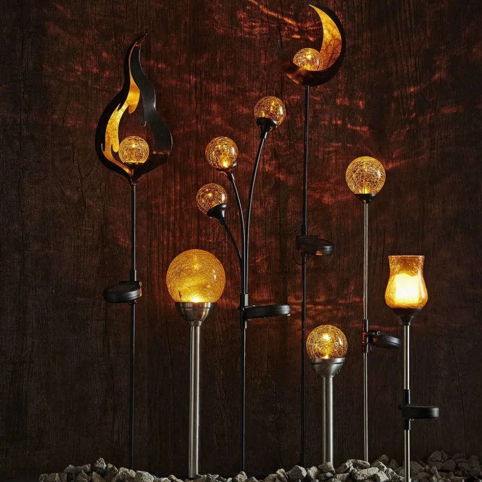 Roma solcelle-jordspydslampe ravfarvet LED