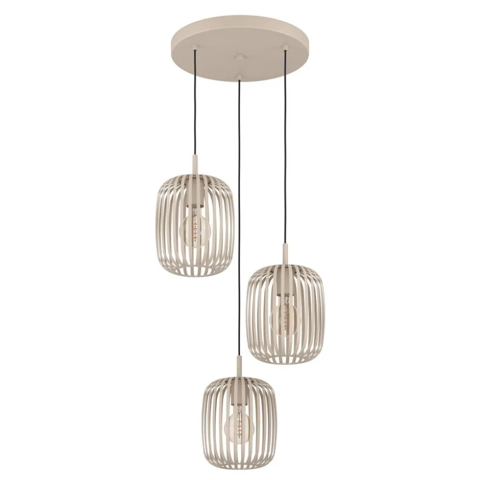 Romazzina hængelampe, Ø 46 cm, sandfarvet, 3 lyskilder, stål