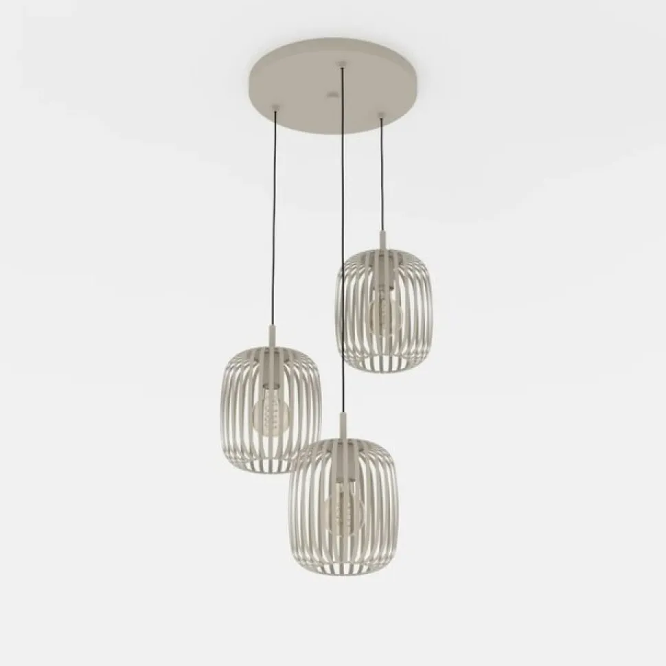 Romazzina hængelampe, Ø 46 cm, sandfarvet, 3 lyskilder, stål