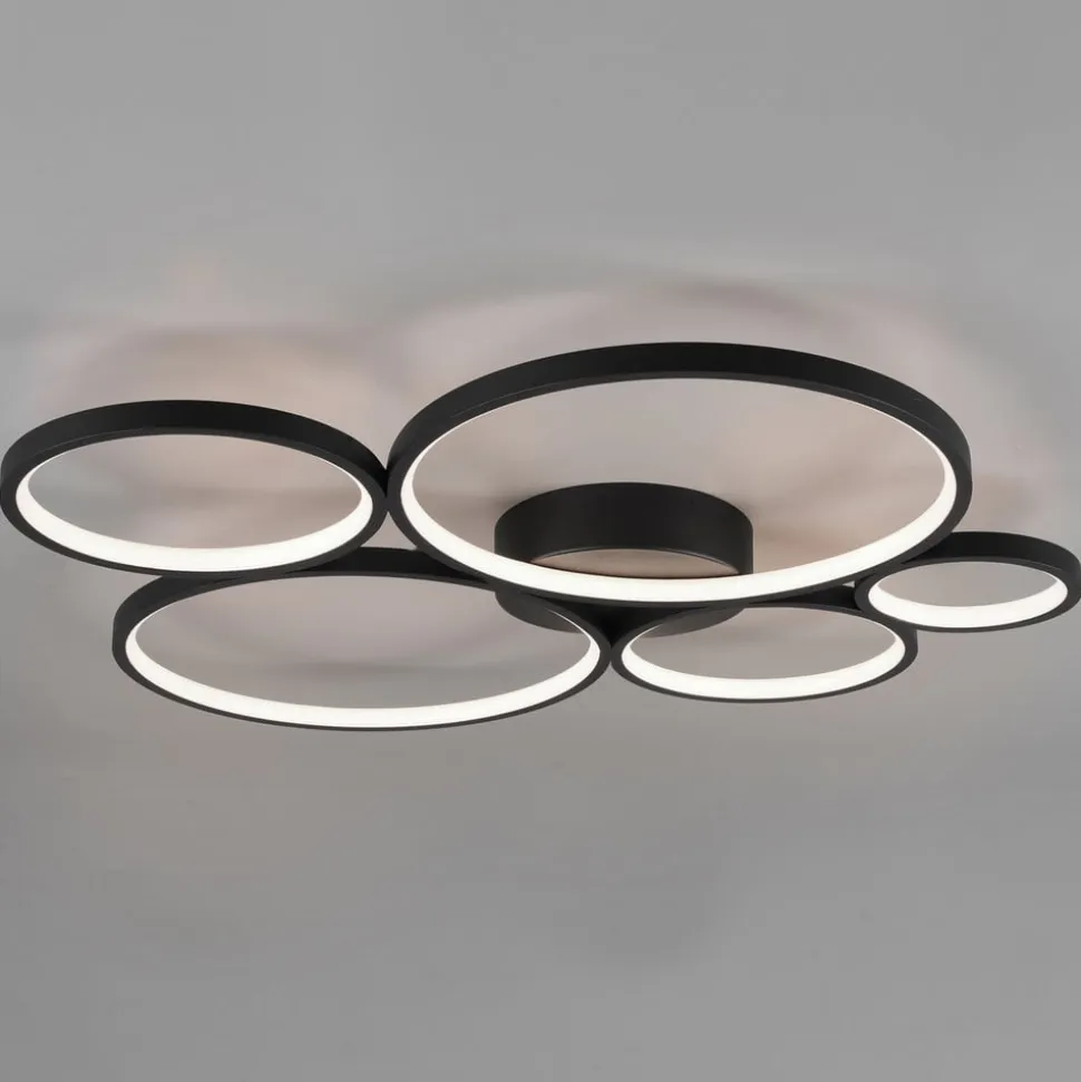 Rondo LED-loftlampe, mat sort
