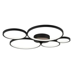 Rondo LED-loftlampe, mat sort