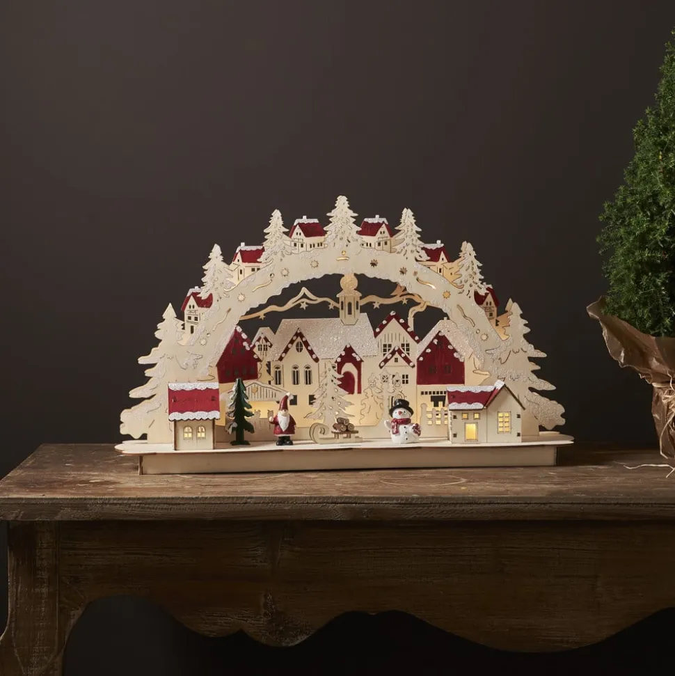 Rosenheim-landskab LED-adventsstage, batteri