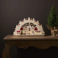 Rosenheim-landskab LED-adventsstage, batteri