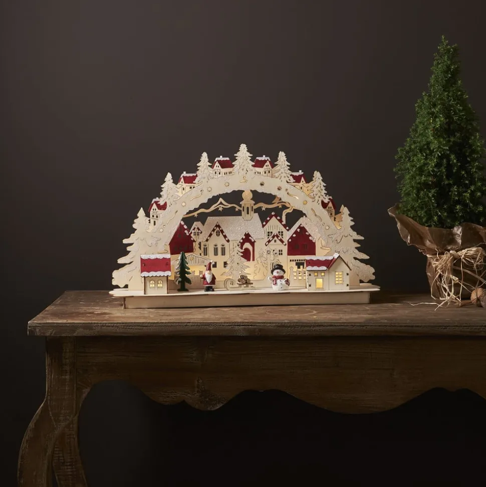 Rosenheim-landskab LED-adventsstage, batteri