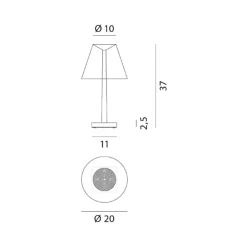 Rotaliana Dina T1 LED-bordlampe, hvid/hvid