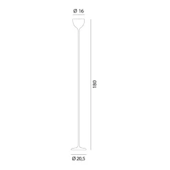 Rotaliana Drink LED-gulvlampe, mat hvid