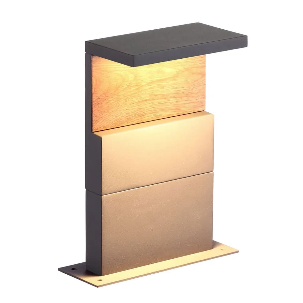 Ruka LED-sokkelampe med træelement, 35 cm