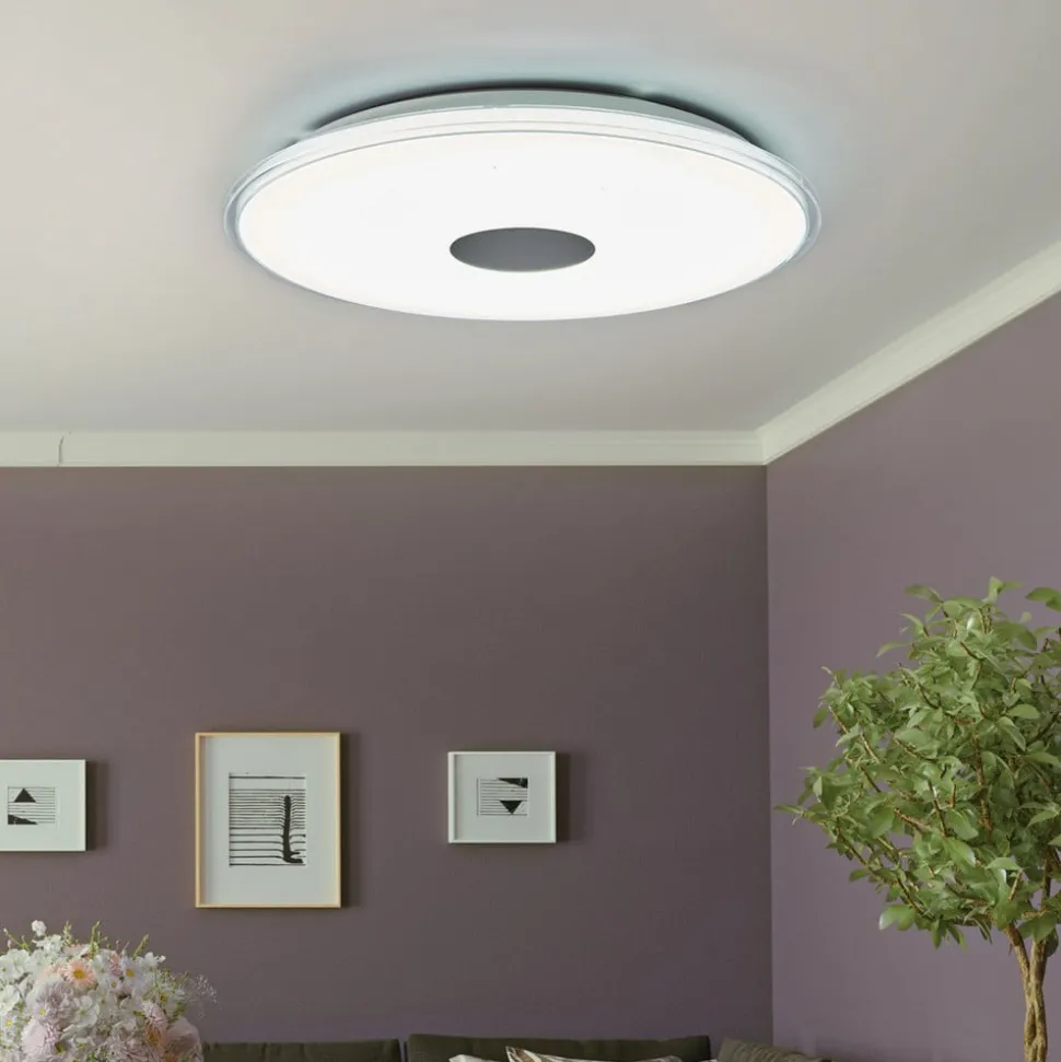 Rund LED-loftlampe Shogun, glitterlook