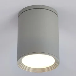 Rund loftlampe Mianna i sølvgrå