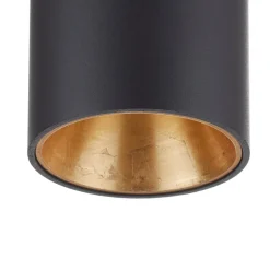 Rund Polasso LED-loftlampe, sort-guld
