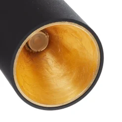 Rund Polasso LED-loftlampe, sort-guld