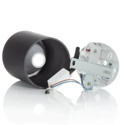 Rund Polasso LED-loftlampe, sort-guld